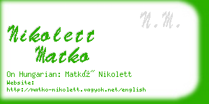 nikolett matko business card